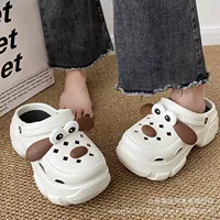 Милые мультяшные CROCS дамские 2024 летние с толстой подошвой, высота, двойное использование Baotou сандалии