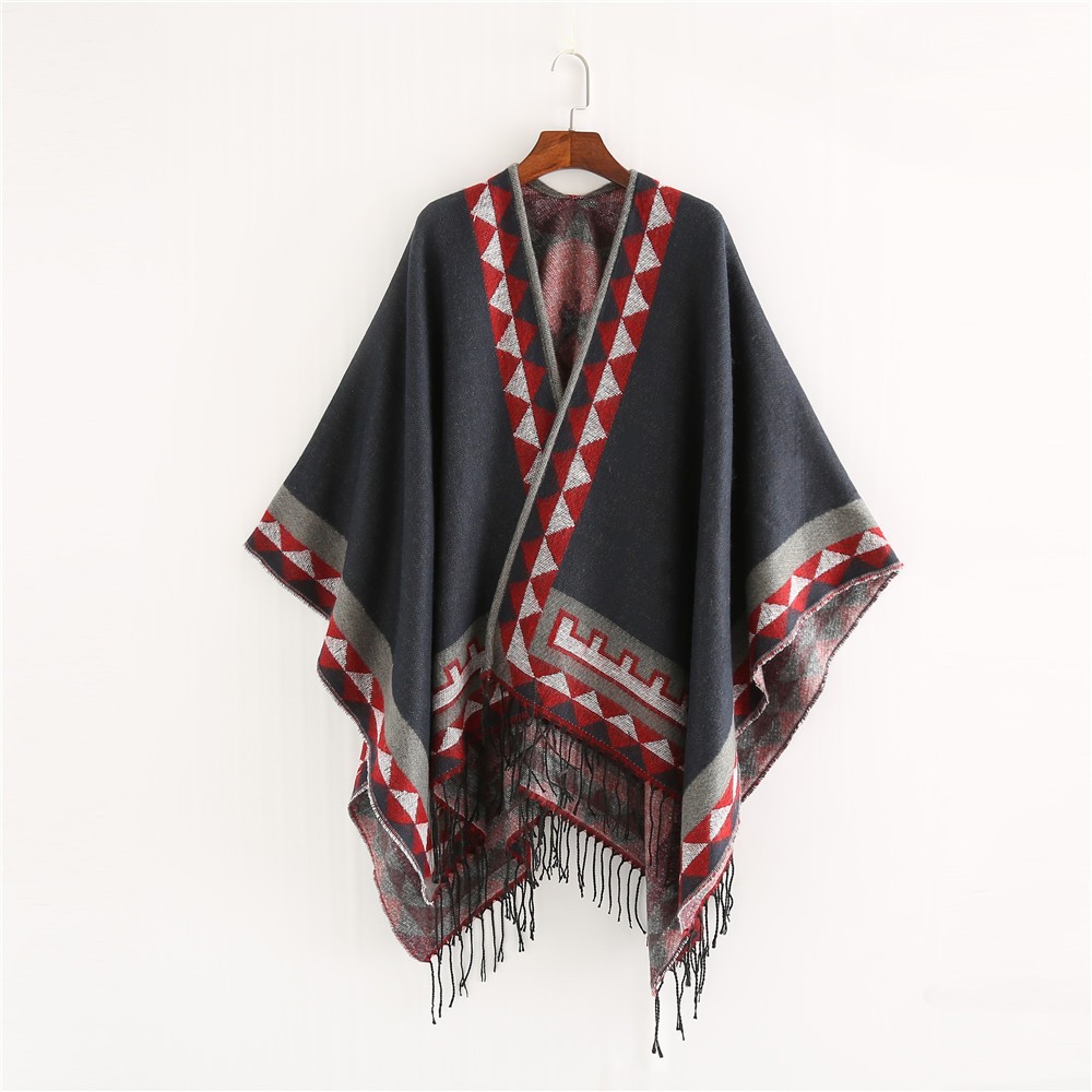 El estilo nacional tibetano Yunnan turístico vestido con una capa de moda universal gruesa bufandas cálidas a prueba de viento