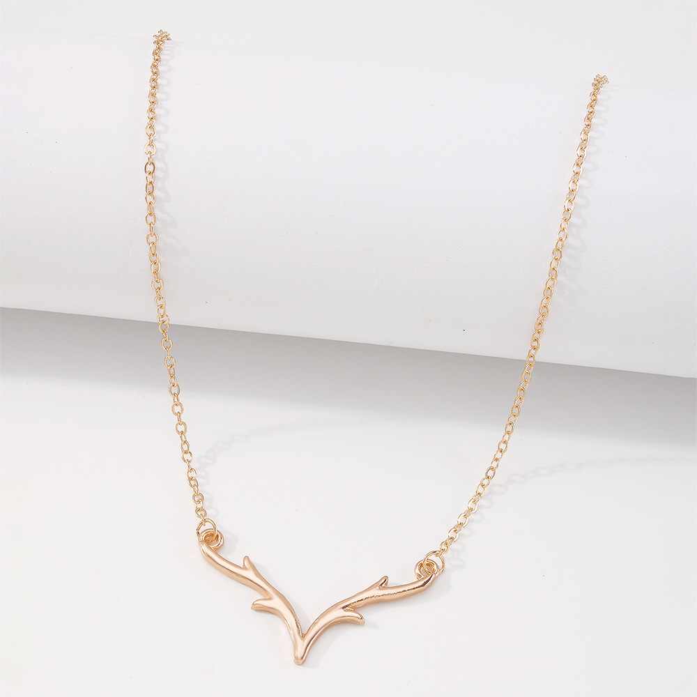 Fashion single-layer thin chain necklace simple fashion antler necklace