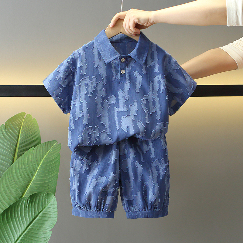 8079 Traje de verano para niños Ropa para niños 2025 Nuevo niño hermoso traje de dos piezas Casual de verano delgado Trendy