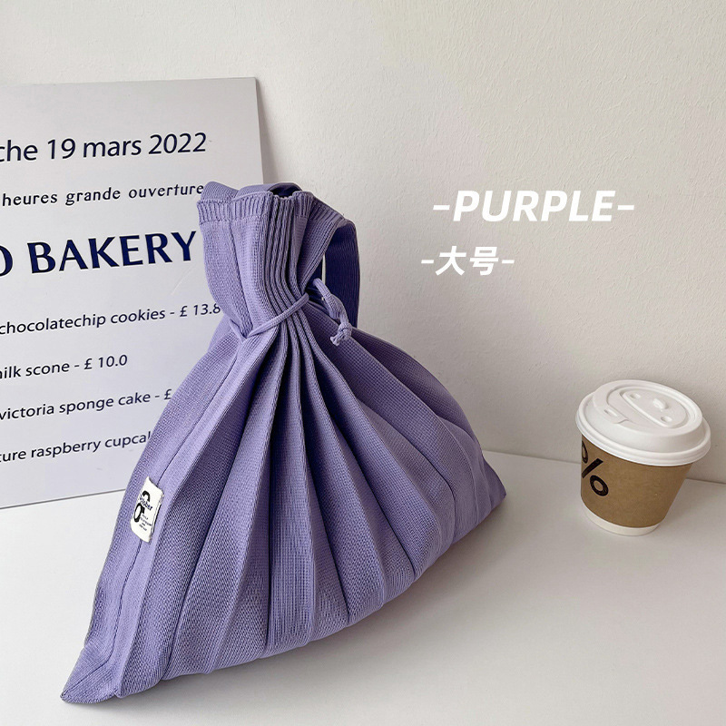 Corea del Sur Dongdaemun nicho bolso arco iris bolso plegable bolso de hombro de punto bolso de mano