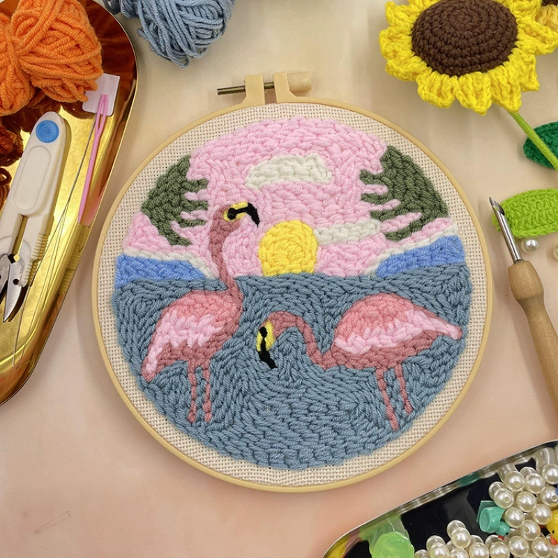 Новый набор материалов для DIY вышивки игла П poke embroidery материал сумка Punch Needle & Rug Punch игла для вышивания крестом клиент,