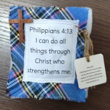 Кросс-борт новое изделие PRAYER QUILT с крестом внутри, вручную шиты цветной стежок