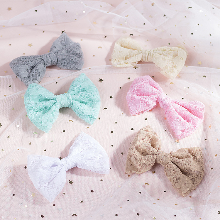 Children's Lace Bow Hair Clip display picture 9
