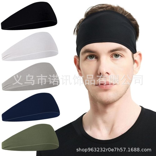 Amazon New Running Fitness Headband for Men and Women, Sports Yoga Sweat Absorbent Elastic Cotton Headband, Solid Color Headband
