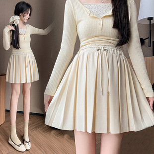 Pregnant Women's Half-length Skirt Summer Belly-supporting A- line Pleated Skirt Anti-light Pregnant Women's Beautiful Maternity Wear in Spring and Autumn