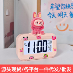ミニ学生目覚まし時計、かわいいタイミング、多機能ポータブル寮デスクトップコンパクト卓上時計電子目覚まし時計
