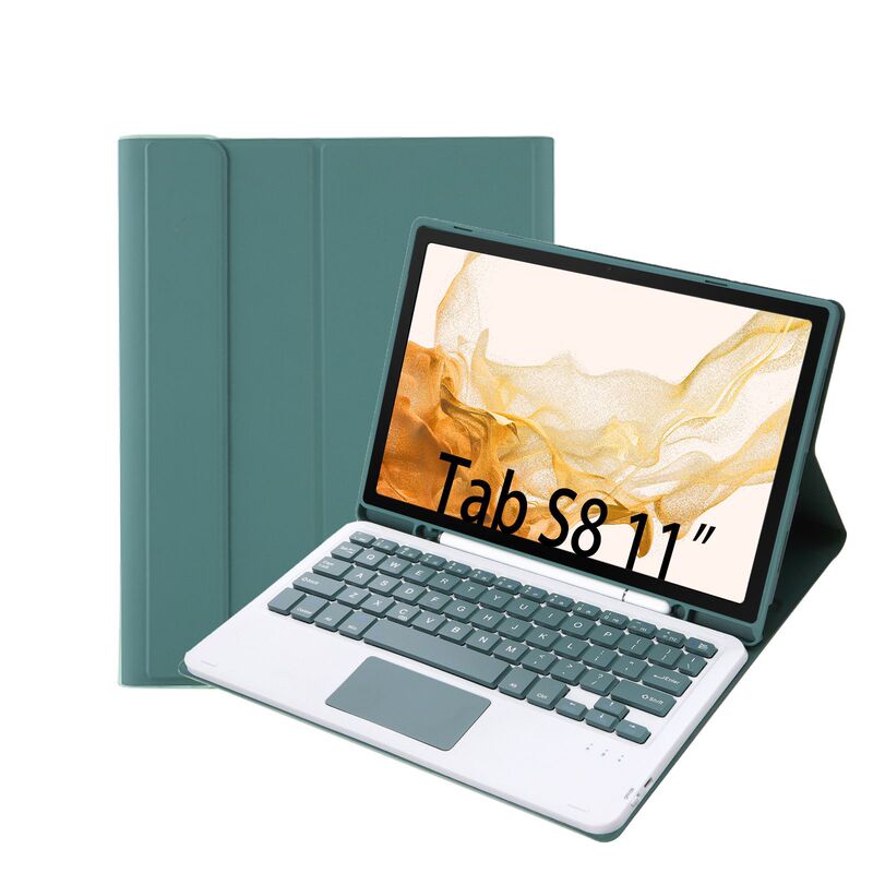 Suitable for Samsung Tab A8 X200 Bluetooth Keyboard Protective Cover S9S10Feplus Touch Keyboard Pen Slot Leather Case