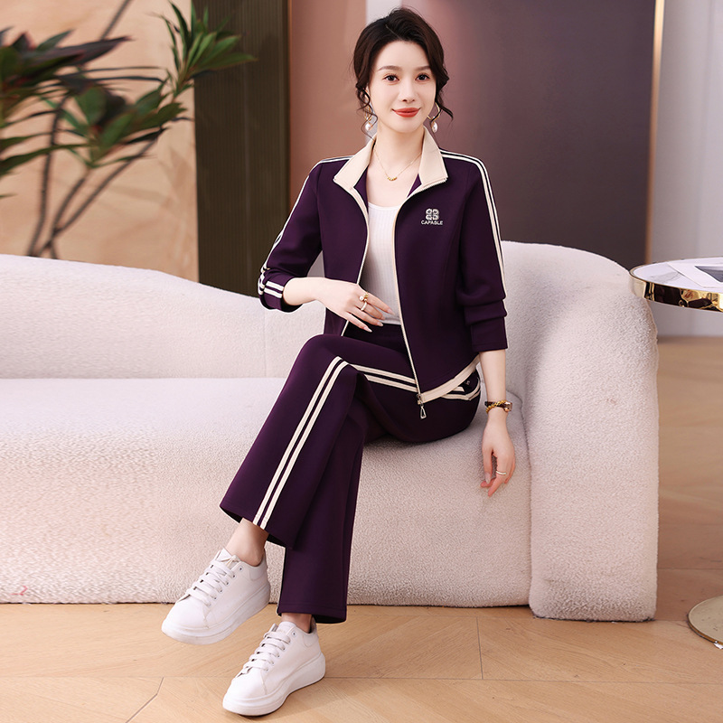 休闲运动服套装女士春秋2025新款秋季时尚洋气减龄妈妈卫衣两件套|undefined
