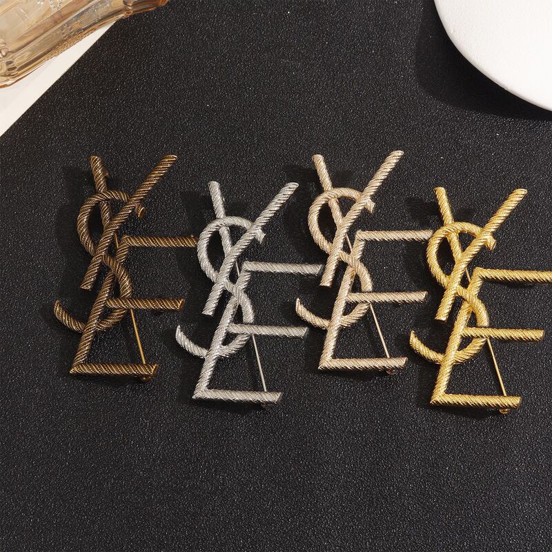 Yangshulin Brooch Accessories Trendy Coat Sweater Men's and Women's Suit Jacket Threaded Pin Letter Alloy Accessories Yangshulin Brooch Accessories Trendy Coat Sweater Men's and Women's Suit Jacket Threaded Pin Letter Alloy Accessories