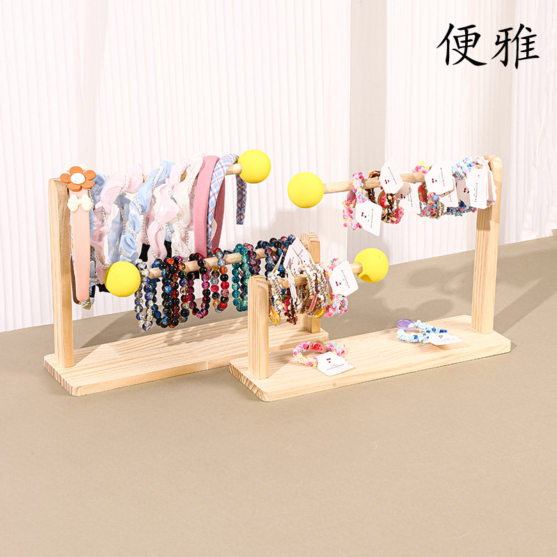 Spot soporte de joyería de madera maciza cuerda de cabeza soporte de almacenamiento de flor de cabeza diadema joyería soporte de exhibición pulsera pulsera pulsera soporte de pulsera