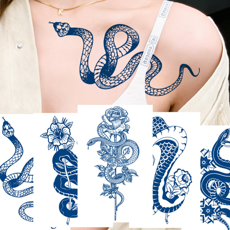 Herbal Tattoo Stickers Cross-Border Wholesale Juice Tattoo Stickers Herbal Plant Semi-Permanent Tattoo Stickers Chest Tattoo
