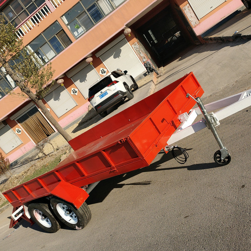 山东厂家供应10吨自卸拖车 农用重型自卸挂车 农机搬运平板拖车