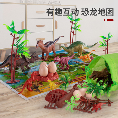Simulated large dinosaur toy Tyrannosaurus rex animal model children's boy set toy dinosaur egg Tyrannosaurus rex