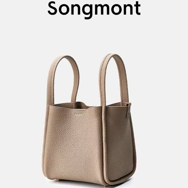 Songmont 山下裕松 中型野菜かごシリーズ 第一層牛革 新ロックバックル 大容量ポータブルバケットバッグ|undefined
