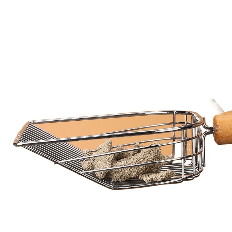 Grande pelle à litière pour chat en métal robuste et durable_voghion.com