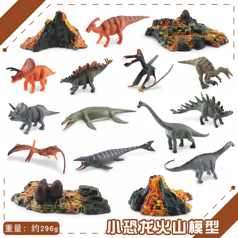 Transfronteriza exportación mini simulación Jurásico dinosaurio volcán 12 traje de escritorio estática modelo Decoración Juguetes