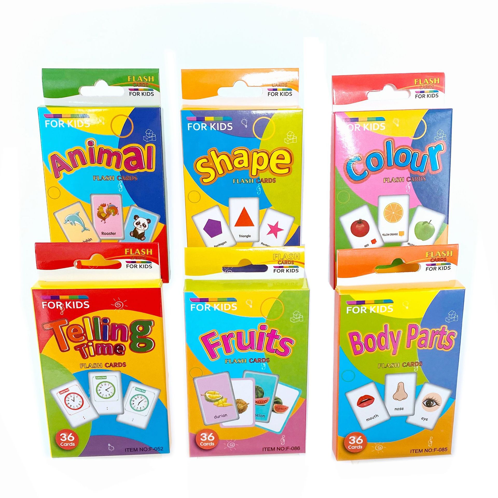 Spot Wholesale Cross-Border 10 Early Education Enlightenment Kidsren's Shape Color Animal Alphabet English Learning Cards