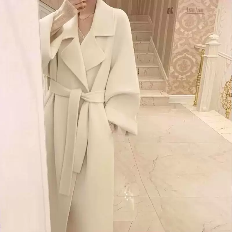 Демисезонное шерстяное пальто, длинная корейская куртка, до талии, для подростков