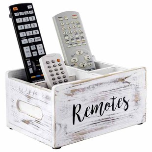 Solid Wood Creative Desktop Storage Box Mobile Phone Cosmetics Storage Box Remote Control Miscellaneous Box Four-Compartment Simple Storage Box