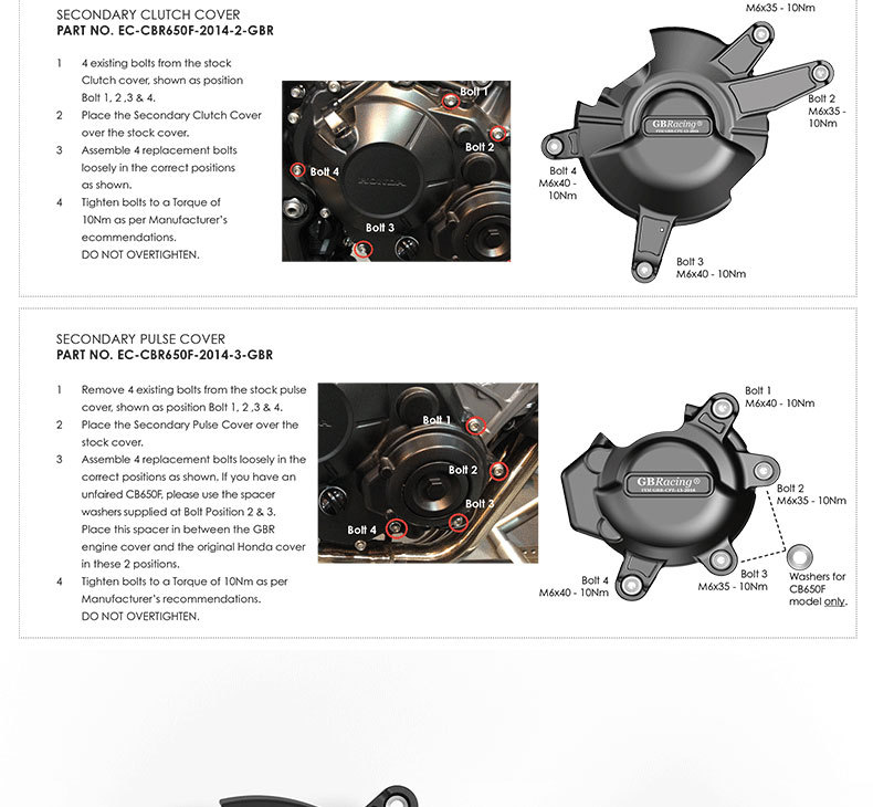 Suitable for Honda Cbr650R/Cb650F 2014-2020 Models Modified Engine Anti-Fall Protective Cover Side Cover