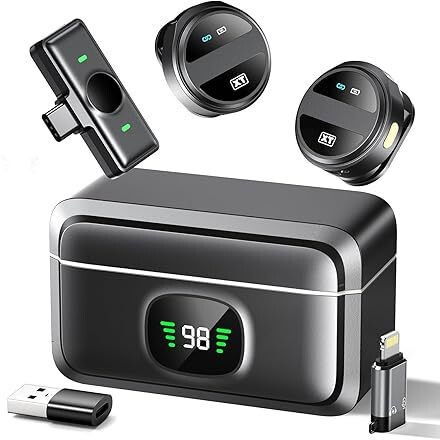 Sx21Pro Private Model Lavalier Microphone Cross-Border Hot-Selling Wireless Magnetic Button Clip One-To-Two with Charging