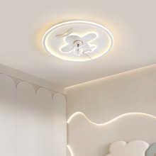 风扇灯2024年新款卧室灯吸顶灯现代简约护眼电扇一体儿童房间灯具