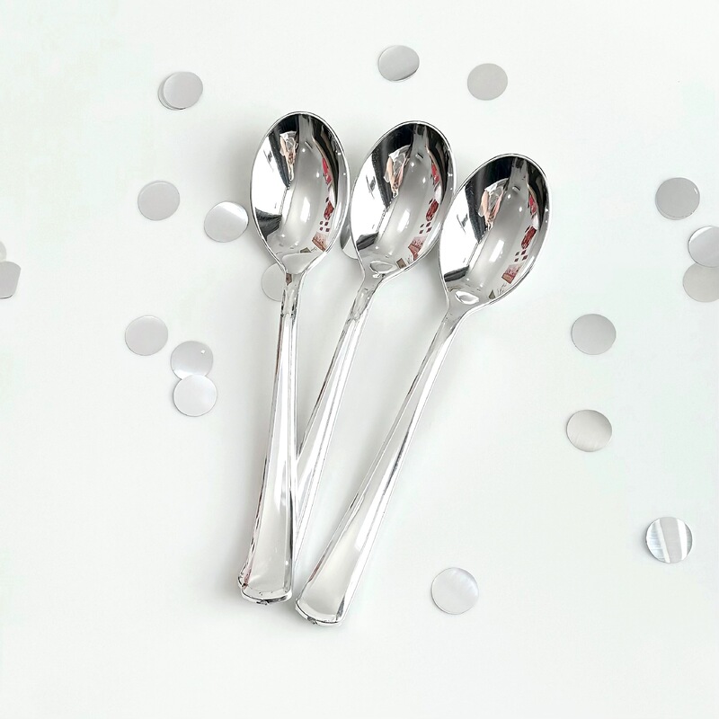 Disposable knife fork spoon plastic Golden Knife fork spoon tableware Western tableware dessert cake fork party fork spoon
