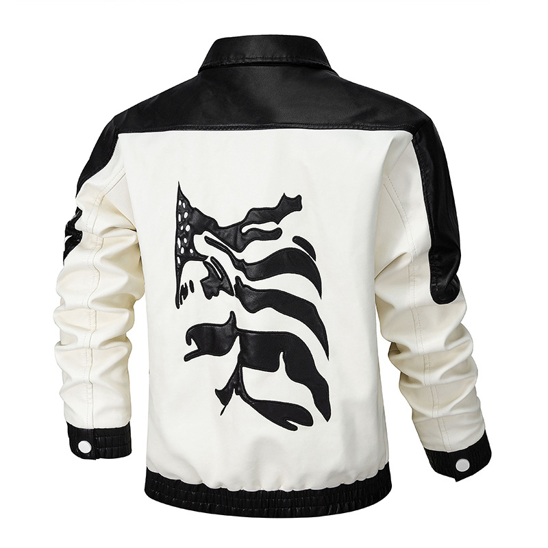 Transfronterizo otoño invierno chaqueta de locomotora juvenil chaqueta pu chaqueta de cuero casual chaqueta de abrigo caliente a prueba de viento chaqueta de hombre