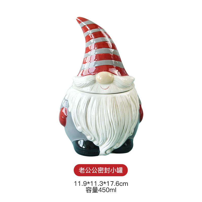 Nordic Santa Claus Tazón plato vajilla traje de alivio ensalada de arroz tazón de cerámica occidental plato plano taza tetera