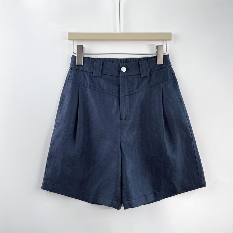 Plus-Size Linen Elastic Waist Casual Shorts for Women 2026 Summer Thin Breathable High-Waisted Slimming Five-Point Straight Pants for Women
