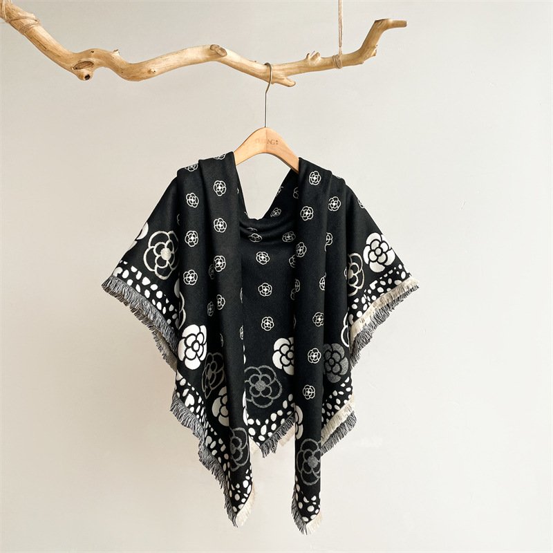 Sciarpa calda in cashmere versatile, sciarpa di camelia da donna, sciarpa di alta qualità, sciarpa autunnale e invernale_voghion.com