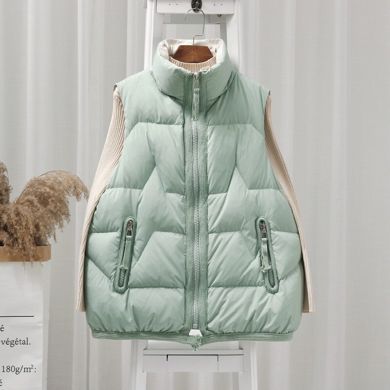 Cross-border Autumn and Winter Korean Down Vest Stylish Fashion Vest Down Jacket Vest Waistcoat Waistcoat Waistcoat Fashion