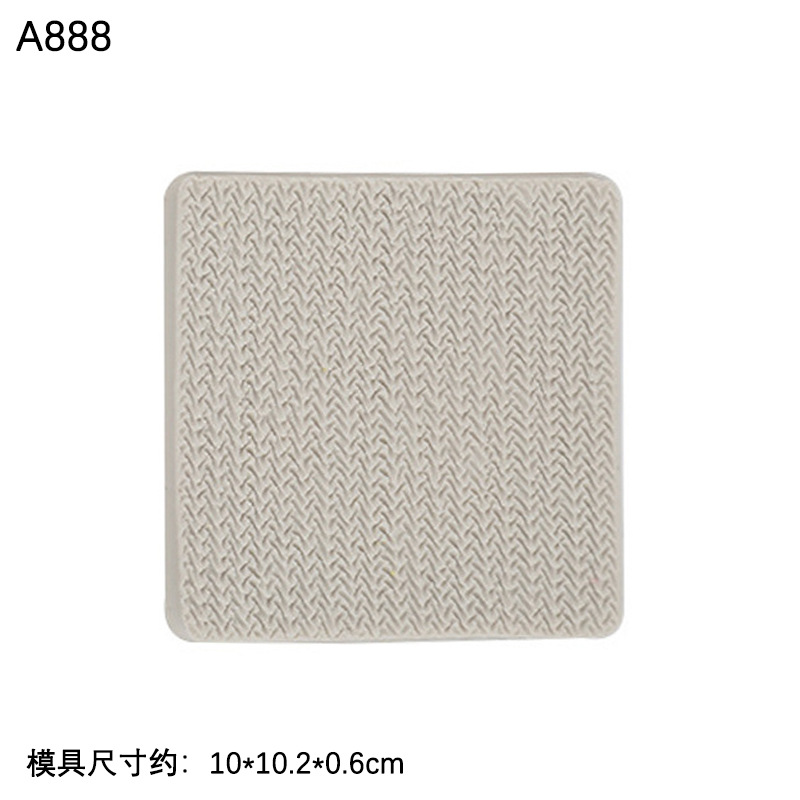 Molde de impresión patrón tejido silicona fondant arcilla molde DIY pastel hecho a mano hornear aromaterapia accesorios yeso