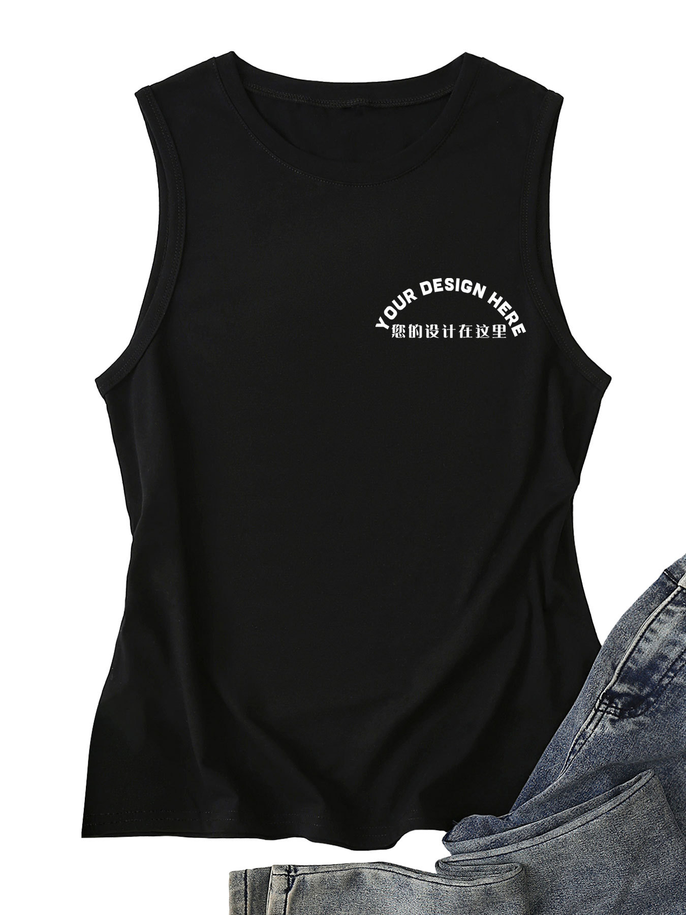 2802 - Black Vest - Front Chest