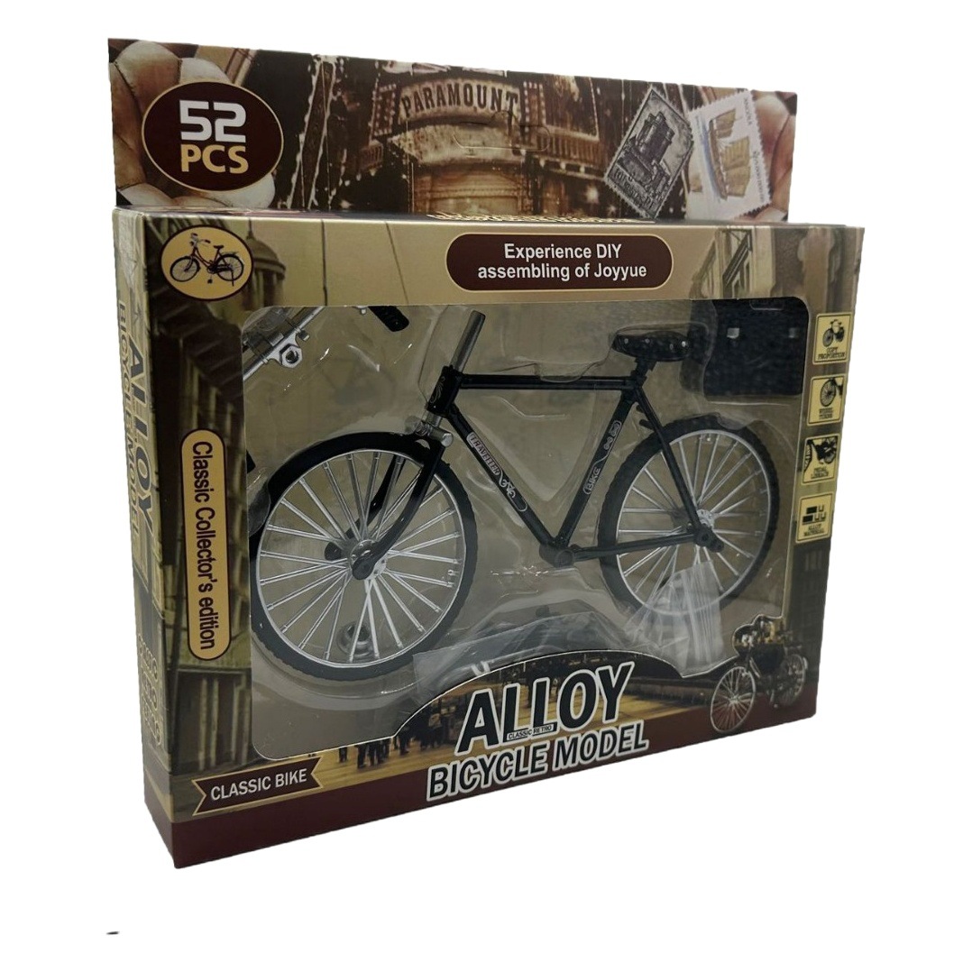 Retro retro montado coche modelo DIY hecho a mano bicicleta aleación decoración 28 bares bicicleta coche decoración juguete