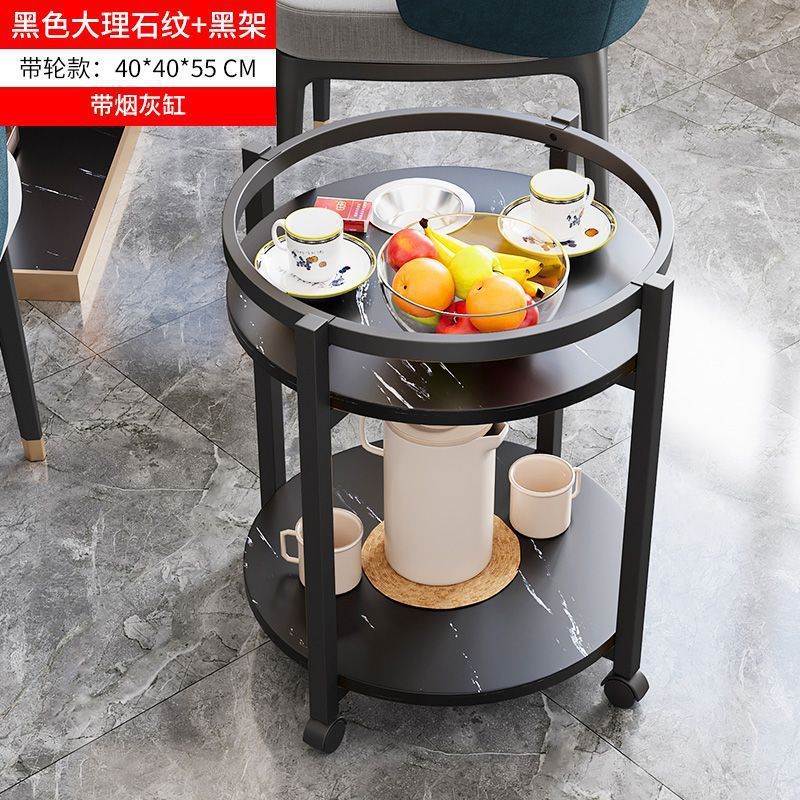 麻将机茶几双层棋牌室用烟缸茶水架麻将桌边几家用阳台小茶几桌子|undefined