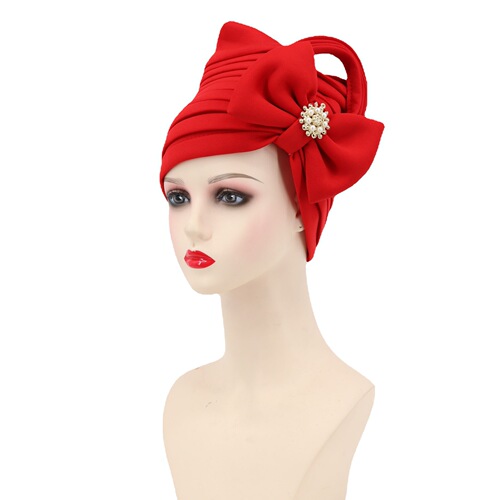 Cross-border new decorative beads air layer bow hat adjustable ethnic hat Indian hat African hat source factory