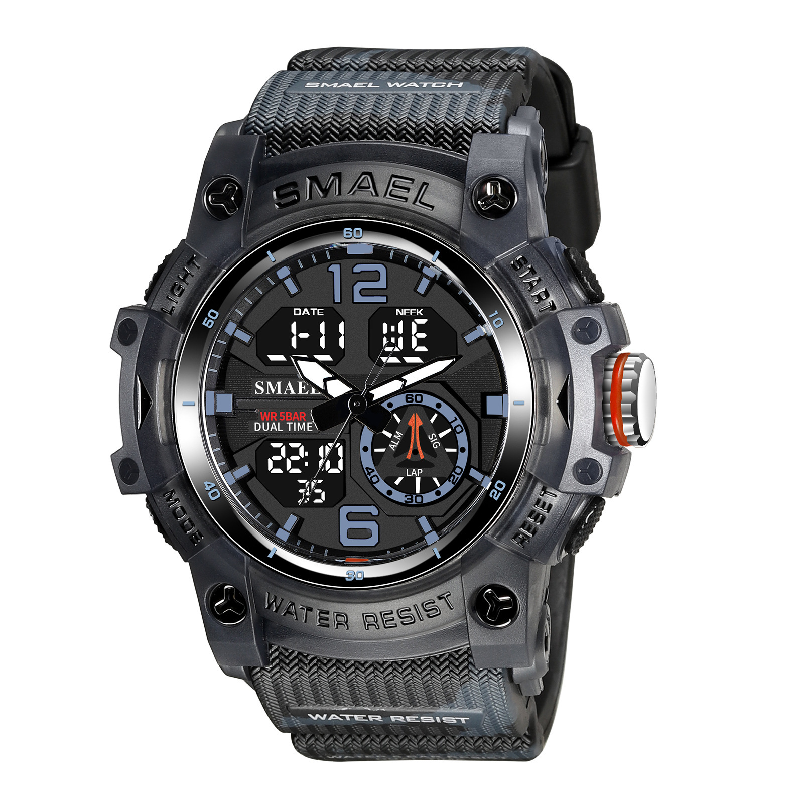 Smael Smar 8007 camuflaje serie reloj electrónico hombres deportes al aire libre impermeable multifuncional reloj electrónico