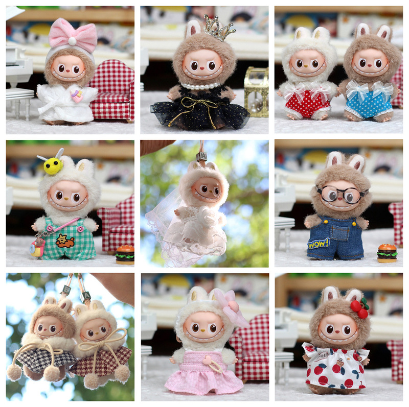 Only Clothes】Fourth Generation Mini Version Labubu Doll Clothes Vinyl Pendant Blind Box Clothes Collection 4.0 Secret Code