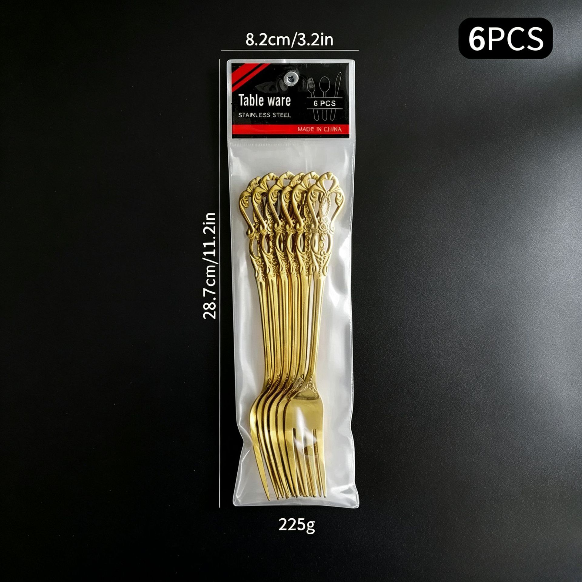 Juego de Cubiertos de Acero Inoxidable 6pcs de Acero Inoxidable Pulido Espejo para Hotel y Bodas image 12