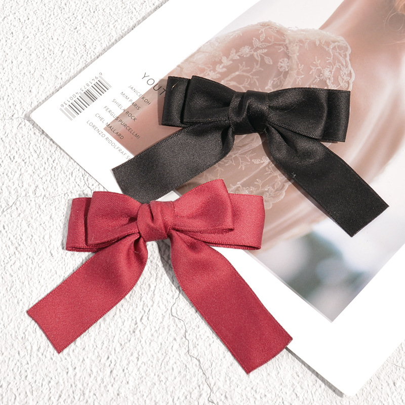 Bow Knot Pattern Fashion Simple Bow Hairpin Retro Silk Side Clip Hairpin