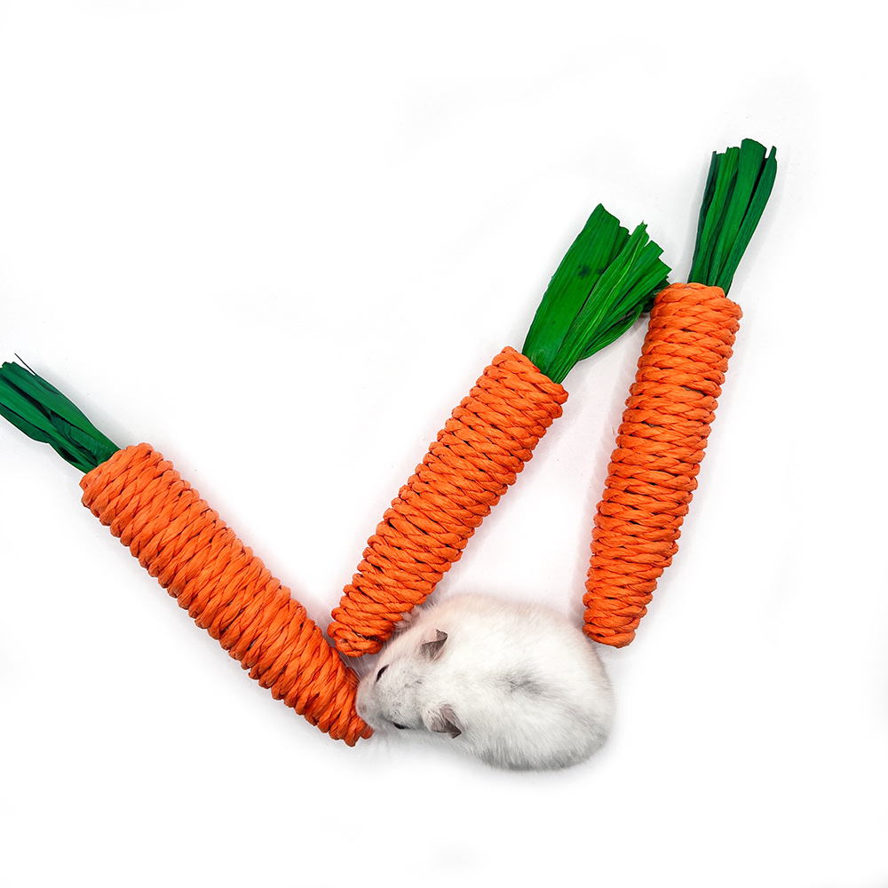 Juguete para gatos, linda zanahoria, hámster, cuerda de papel, rábano, moler, artefacto para aliviar el aburrimiento