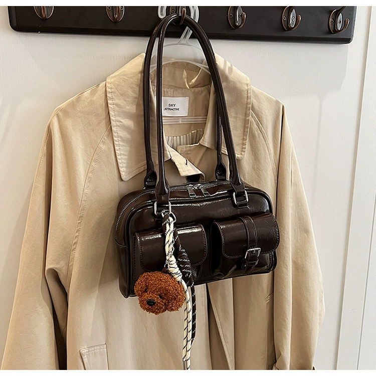 Сумка через плечо (Swan) из PU, однотонная, стиль light luxury, размеры 26×9×15 см