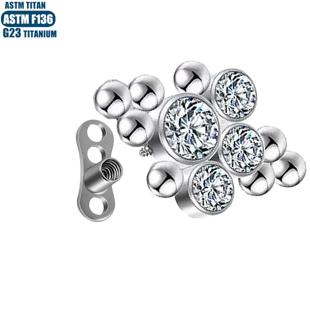 Silver pointed spike labret stud material detail