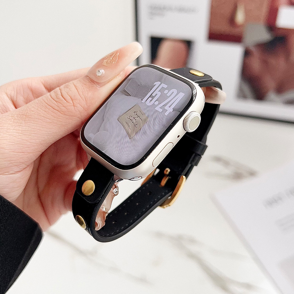 30g Weight Watch Strap Classification Genuine leather Material Round Pattern Casual, Simple Style Style Casual Simple Style Round Watch Strap 9