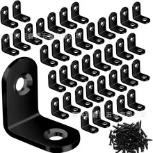 跨境亚马逊黑色铁角码90度直角固定器圆角L型三角铁支架用于书架