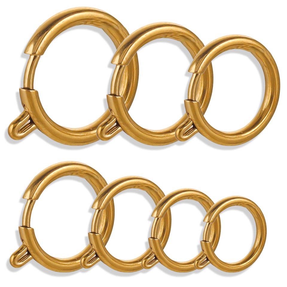 Accesorios de joyería de acero inoxidable botón de lanza botón de resorte botón de collar chapado al vacío 18K oro joyería DIY al por mayor