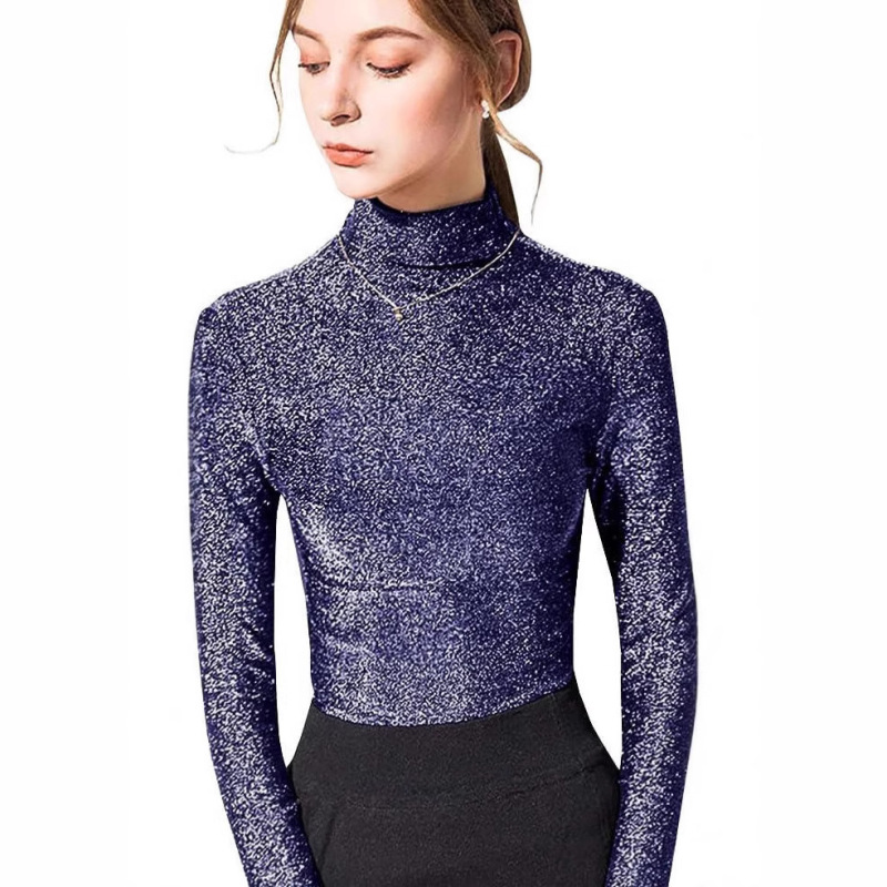 2026 Amazon Spring, Autumn, and Winter New High-Neck Long-Sleeve Slim Fit Shiny Silk Base Shirt for Layering, Smooth and Elegant for Annual Meetings and Banquets 2026 Amazon Spring, Autumn, and Winter New High-Neck Long-Sleeve Slim Fit Shiny Silk Base Shirt for Layering, Smooth and Elegant for Annual Meetings and Banquets