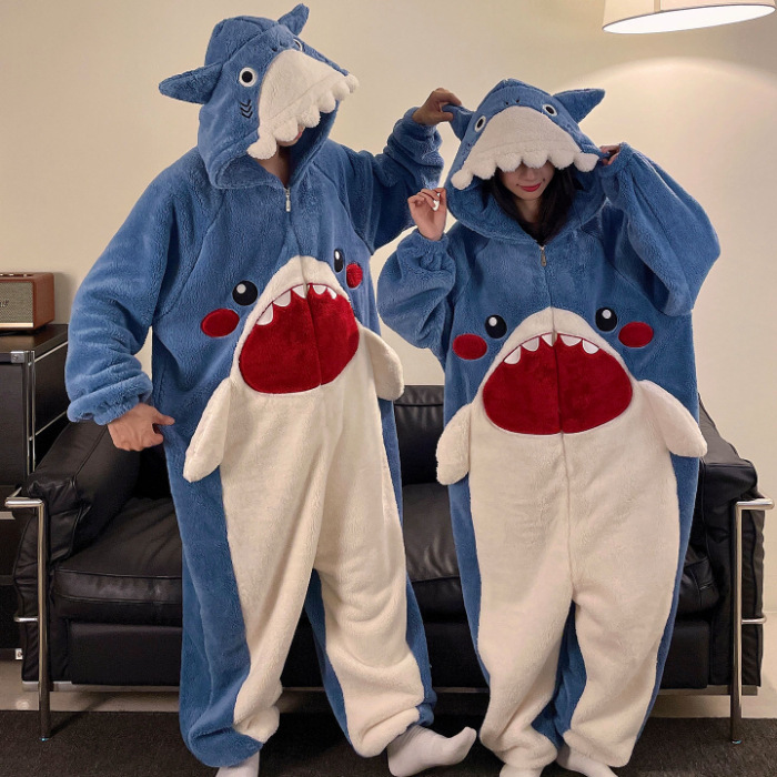 2025 nueva pareja unida hombre pijama de invierno peluche extraño lindo dibujos animados chica ropa de casa conjunto